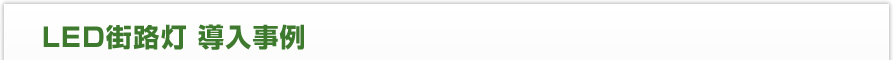 LED街路灯 導入事例